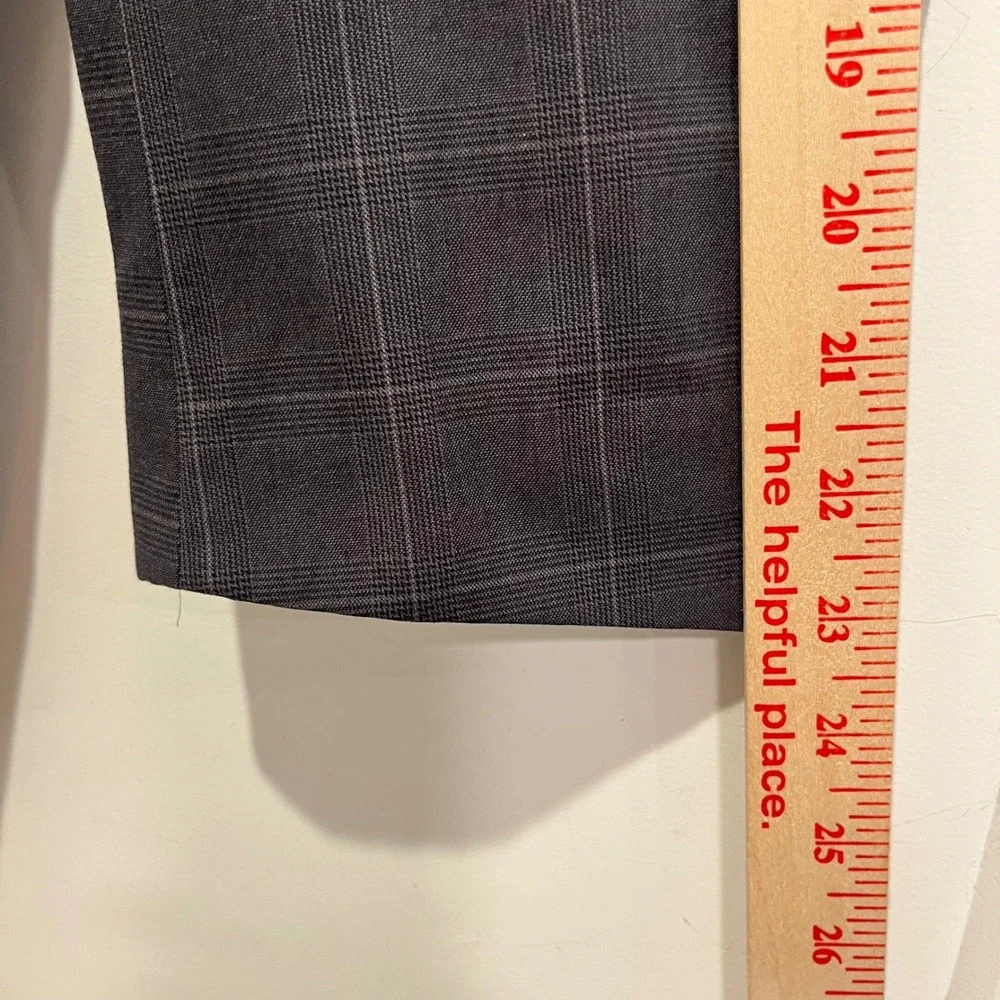 Banana Republic Mens 42 Regular Tailored Fit Blazer Gray Windowpane Plaid Jacket
